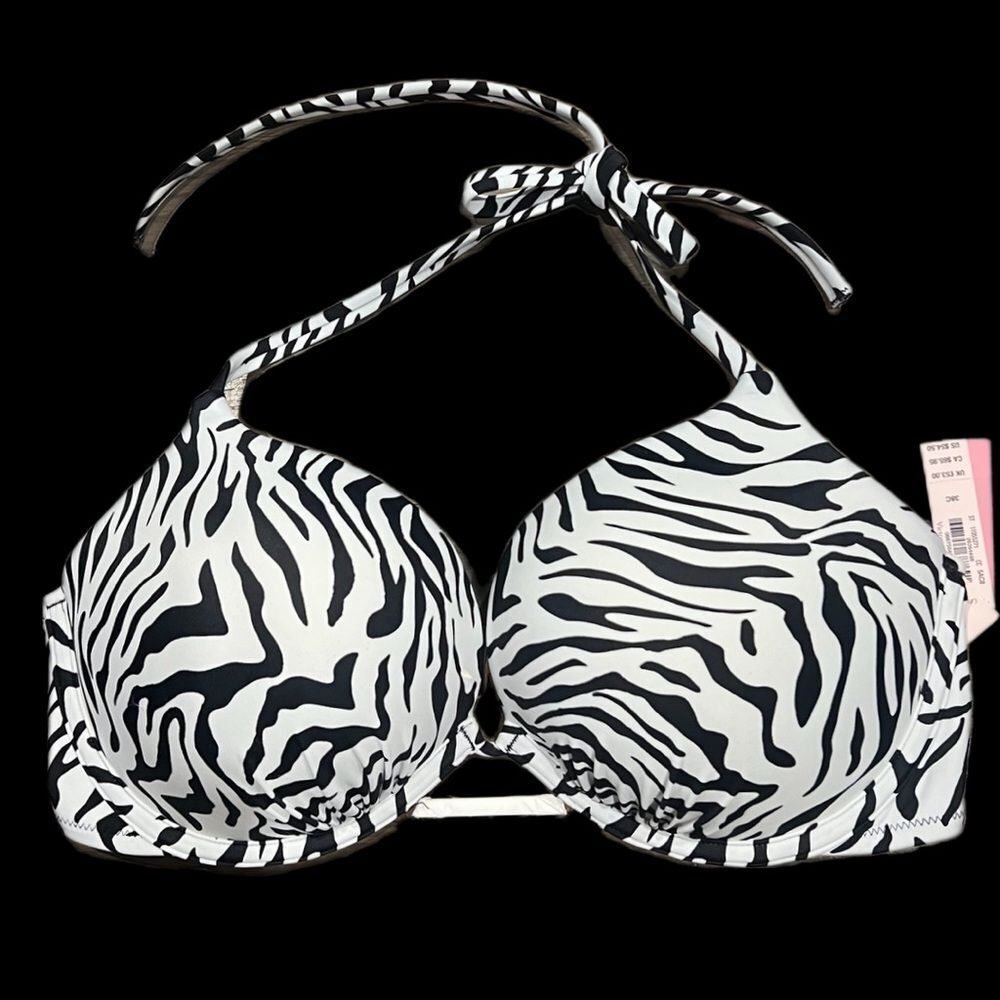 Victorias Secret Essentials Bombshell Add-2-Cups Push Up Bikini Top Animal Print
